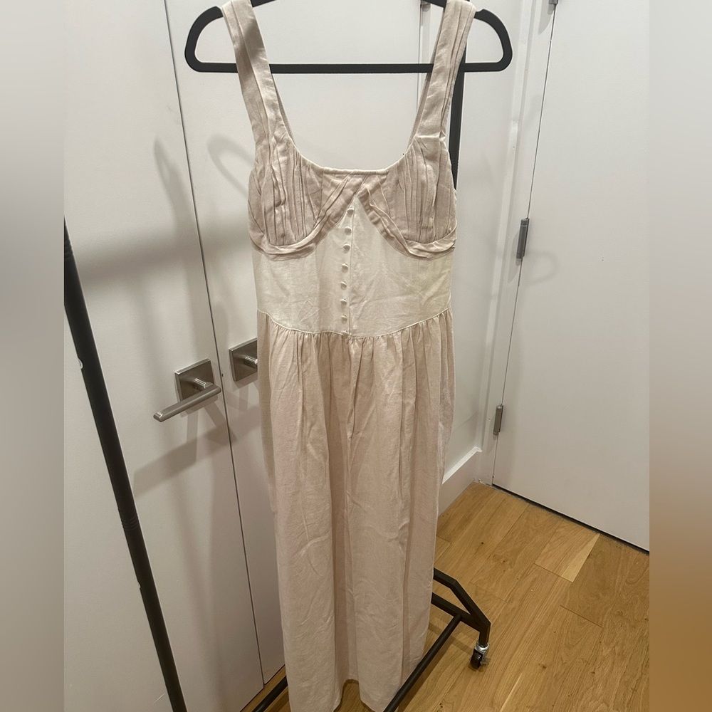 Tach Cream Sleeveless Dress